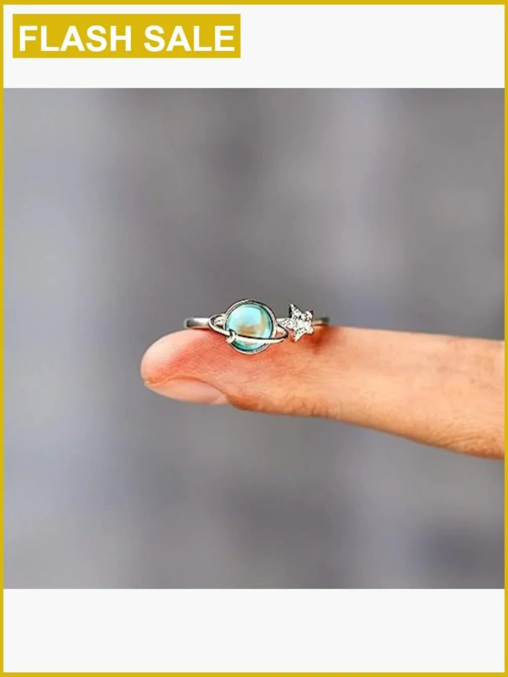 Adjustable Planet Spinner Ring - Anxiety Relief Fidget Ring for Women